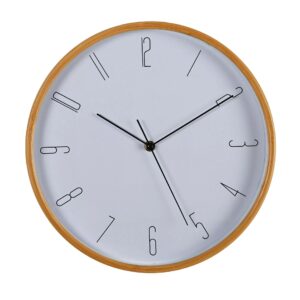 32cm HOMETIME BAMBOO WALL CLOCK - WHITE