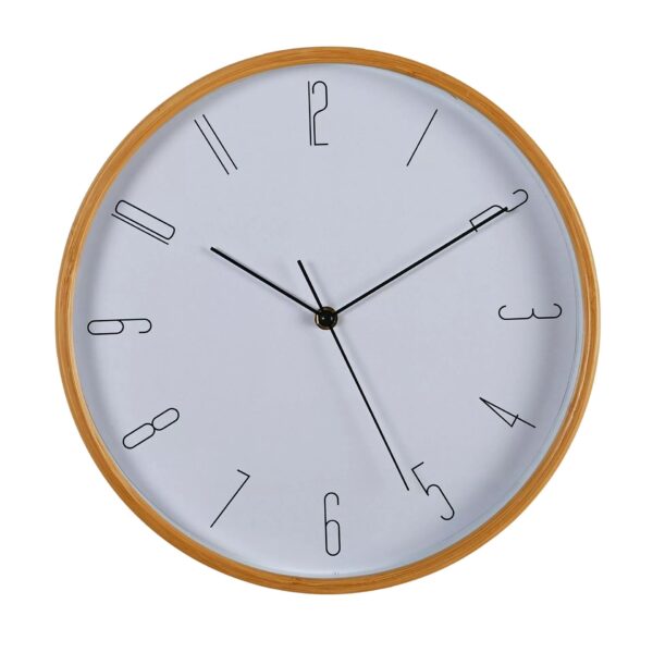 32cm HOMETIME BAMBOO WALL CLOCK - WHITE