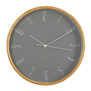 32cm HOMETIME BAMBOO WALL CLOCK - DARK GREY