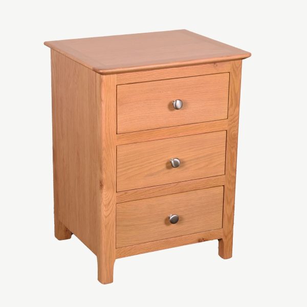 WENTWORTH 3 DWR BEDSIDE CHEST - OAK