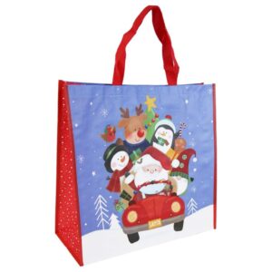 SANTA CAR JUMBO SQ PP WOVEN GIFT BAG