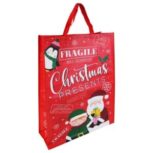 PRESENTS FRAGILE JUMBO PP WOVEN GIFT BAG