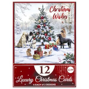 12pk XMAS DOGS CHRISTMAS CARD