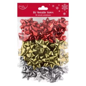 16PK TRAD MIX METALLIC BOWS