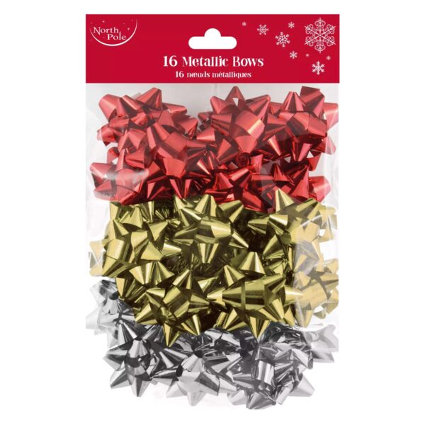 16PK TRAD MIX METALLIC BOWS