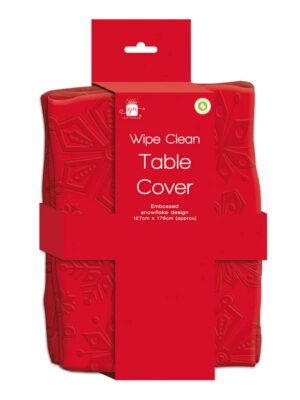 RED WIPE CLEAN TABLE COVER
