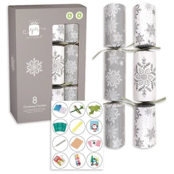 8pk 12in SILVER & WHITE CRACKERS