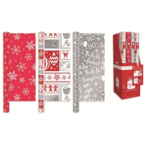 4m RED & WHITE XMAS ROLL WRAP