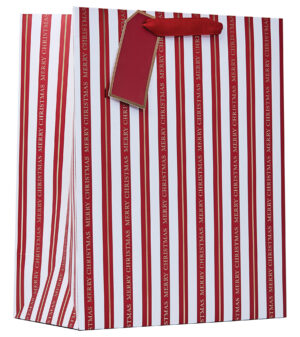 LG. CHRISTMAS STRIPE GIFT BAG