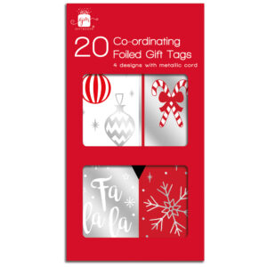 20pk RED & WHITE GIFT TAGS