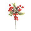 20cm FROSTED FOLIAGE BERRY CONE PICK