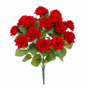 47cm RED VELVET ROSE BUNCH