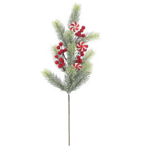 52cm GLITTER PINE BERRY CANDY SPRAY