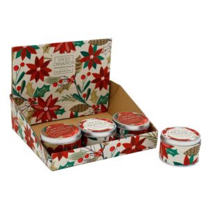 8x5cm POINSETTIA CANDLE TIN
