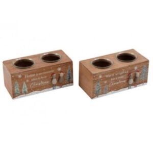 17.5cm PEBBLE XMAS CANDLE HOLDER