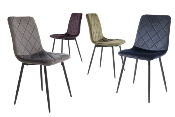BELLA JUNIPER GREEN VELVET DINING CHAIR w/ BLACK LEGS - Image 4