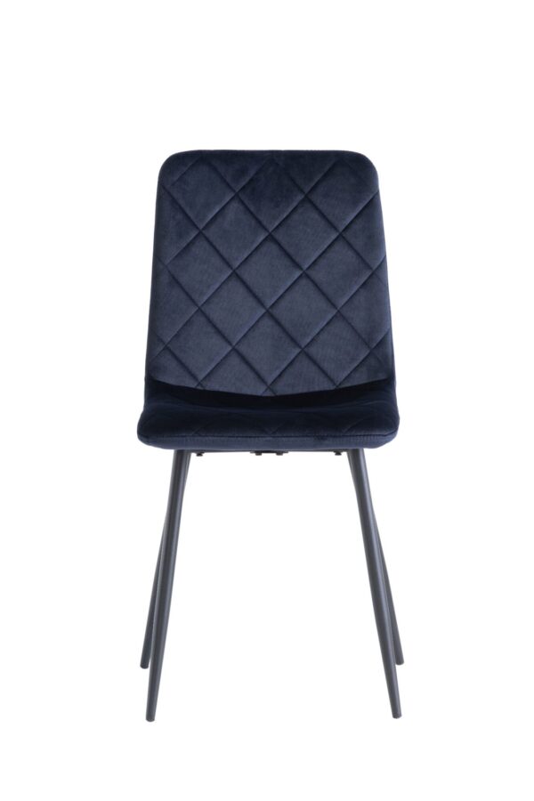 BELLA DEEP BLUE DINING CHAIR w/ BLACK LEGS - Image 2