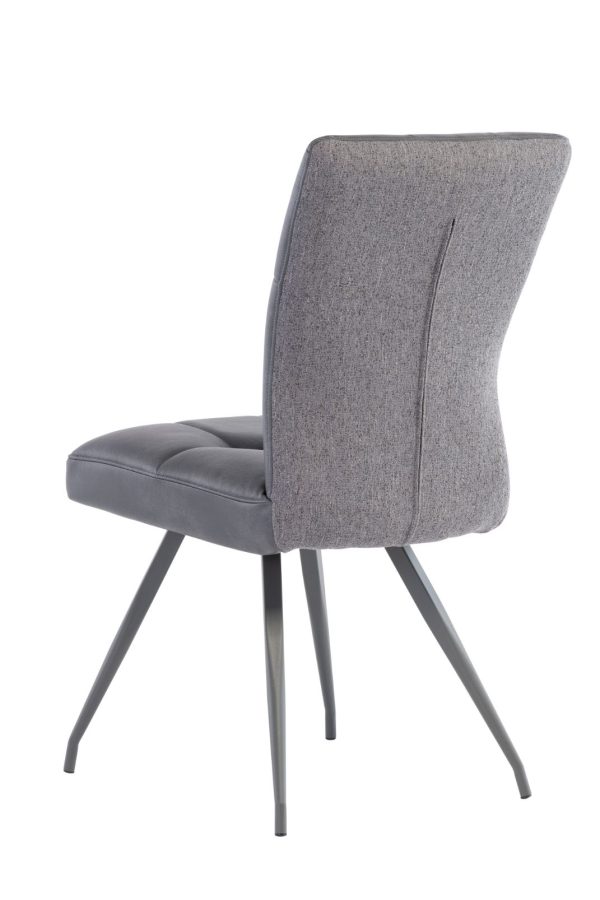 KABANA GREY FABRIC / PU DINING CHAIR w/ GREY LEGS - Image 2